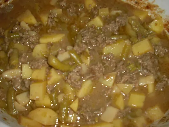 Crockpot Potato Beef Bean Cooked