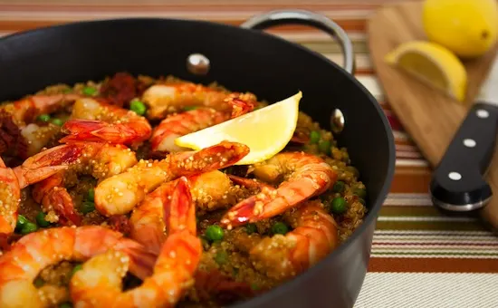 Quinoa Paella With Shrimp