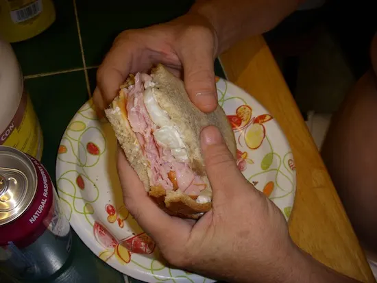 Cold Cut Shop Ham Cheese Onion Sandwich