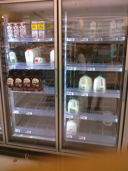 Hurricane Irene Empty Milk Case
