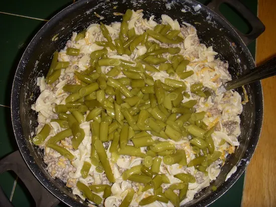 valmgs Sour Cream Green Bean Cheese Ground Beef Casserole