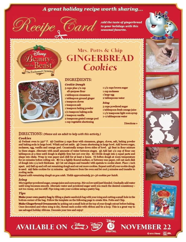 Beauty And The Beast Enchanted Christmas Gingerbread recipe Beauty And The Beast Enchanted Christmas Gingerbread recipe