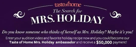 Taste Of Home Mrs Holiday Banner