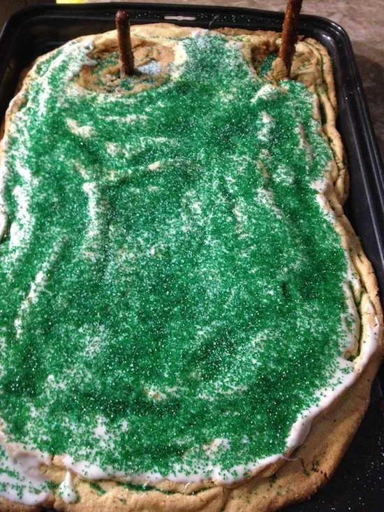 How To Make A Giant Football Field Cookie
