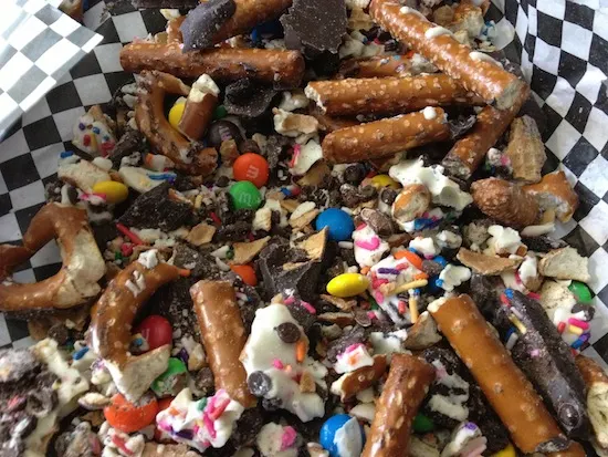 Sweet Secrets Chocolate Pretzel Pizza