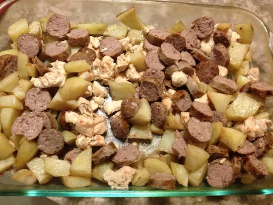 Cheesy Sausage Chicken And Potatoes Recipe
