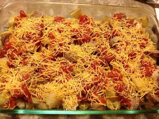 Cheesy Sausage Chicken And Potatoes Recipe