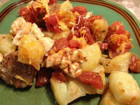 Cheesy Sausage Chicken And Potatoes Recipe
