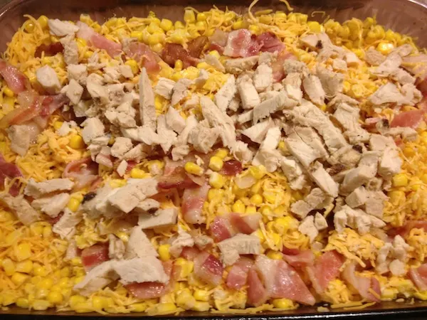 Bacon Cheddar Chicken Corn Bake Casserole Recipe