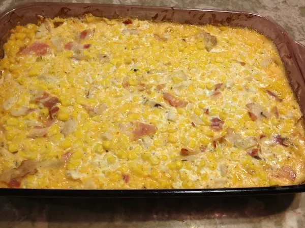 Bacon Cheddar Chicken Corn Bake Casserole Recipe