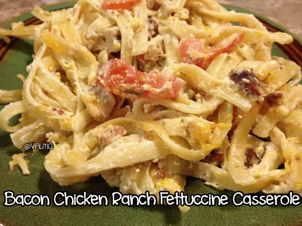 Bacon Chicken Ranch Fettuccine Casserole Recipe