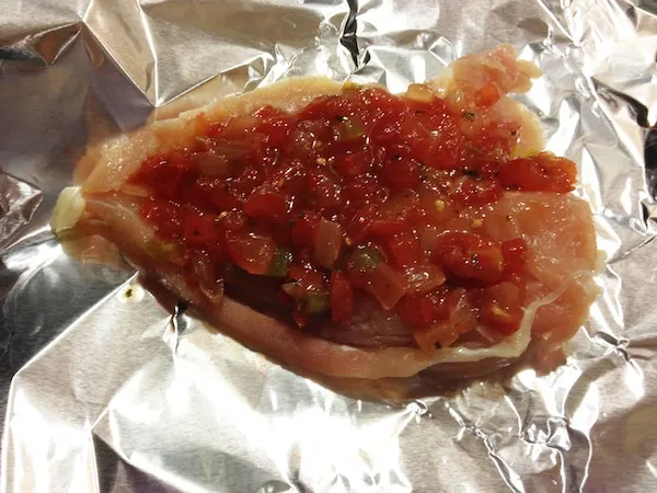 Foil Wrapped Salsa Chicken