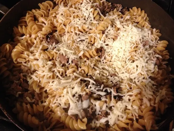 One-Pot Cheesesteak Pasta recipe