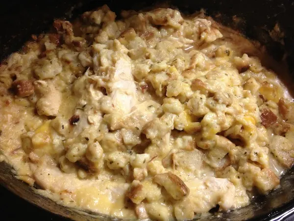 Easy Slow Cooker Chicken And Stuffing recipe