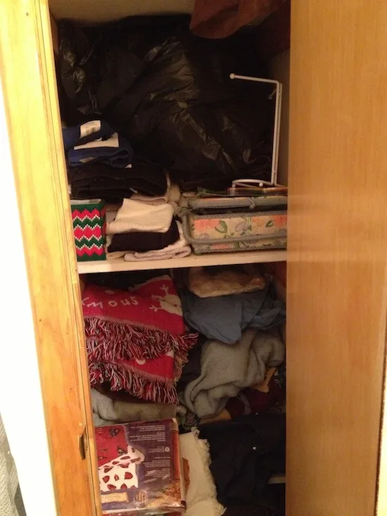 cleaning out our tiny linen closet