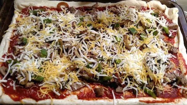 Pepper Steak Pizza Recipe - From Val's Kitchen