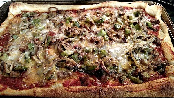 Pepper Steak Pizza Recipe - From Val's Kitchen
