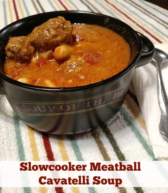 Slowcooker Meatball Cavatelli Soup Recipe - From Val's Kitchen