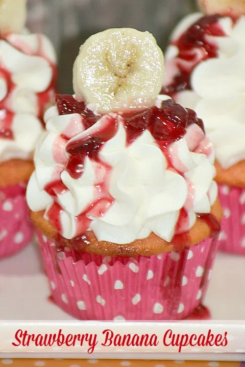 Strawberry Banana Cupcakes Recipe - From Val's Kitchen