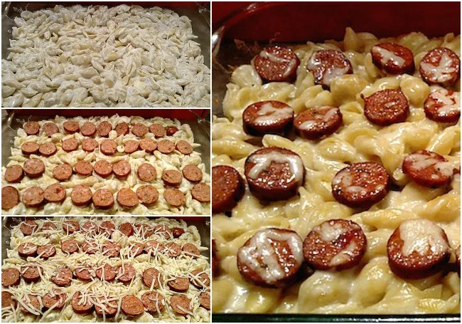 White Cheddar Mac And Cheese With Sausage Recipe From Val's Kitchen
