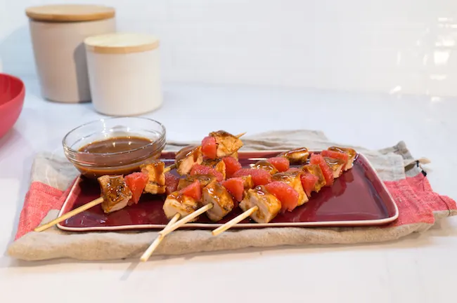 Wonderful Sweet Scarletts Grapefruit BBQ Chicken Skewers Recipe