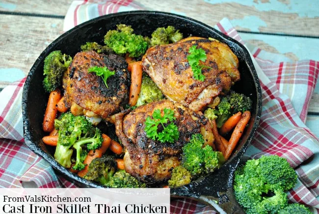 Cast Iron Skillet Thai Chicken Recipe From Val's Kitchen