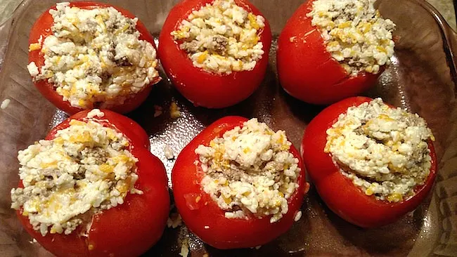 Gluten-free Cheeseburger Stuffed Tomatoes Recipe From Val's Kitchen