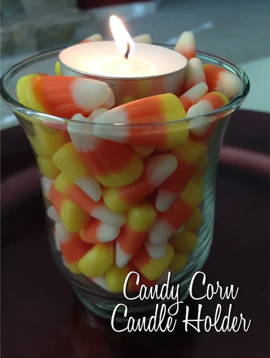 5 Arts & Crafts Projects Using Candy Corn - candle holder