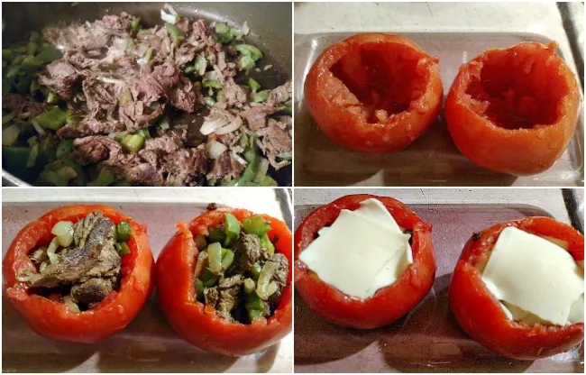 Peppersteak Stuffed Tomatoes Recipe From Val's Kitchen