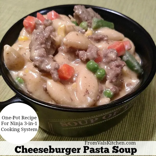 One-Pot Cheeseburger Pasta Soup Recipe For Ninja 3-in-1 Cooking System