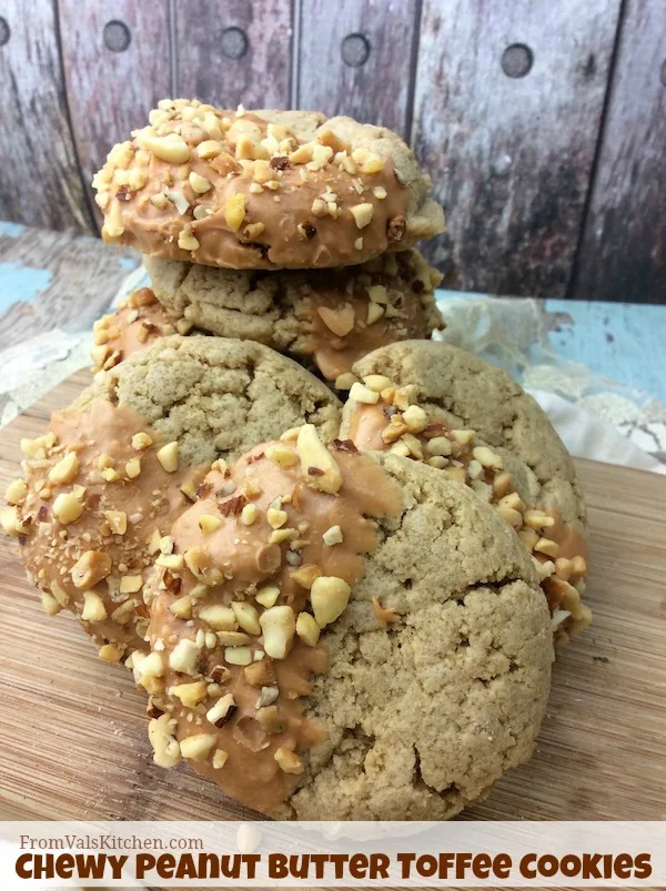 Chewy Peanut Butter Toffee Cookies Recipe From Val's Kitchen