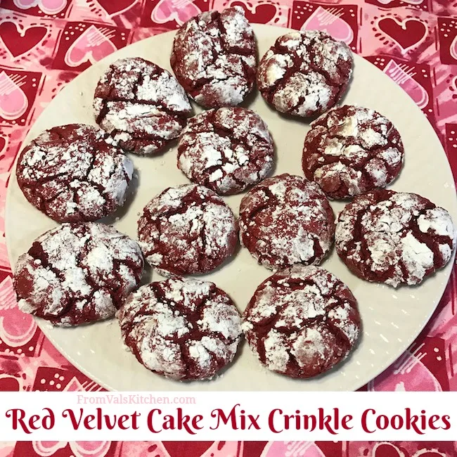 Red Velvet Cake Mix Crinkle Cookies Recipe From Val's Kitchen