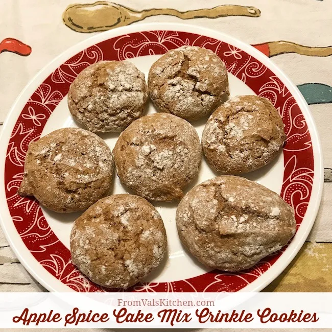 Apple Spice Cake Mix Crinkle Cookies Recipe From Val's Kitchen