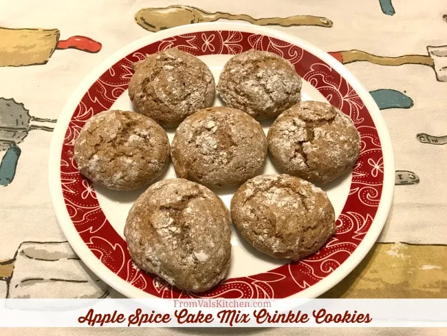 Apple Spice Cake Mix Crinkle Cookies Recipe From Val's Kitchen