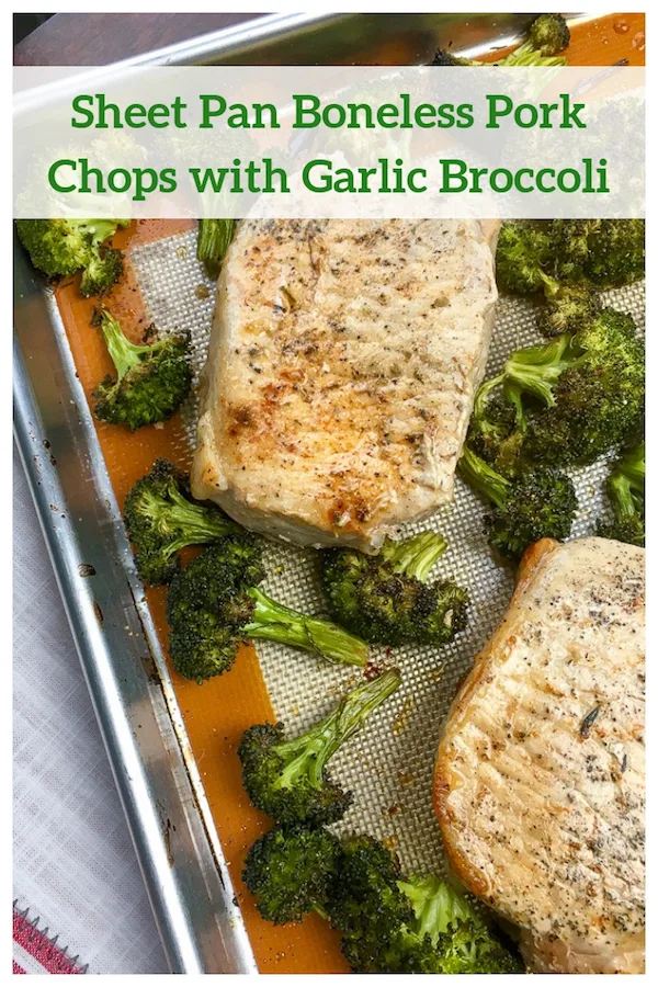 Sheet Pan Boneless Pork Chops with Garlic Broccoli