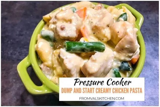 Pressure Cooker Dump and Start Creamy Chicken Pasta Recipe From Val's Kitchen