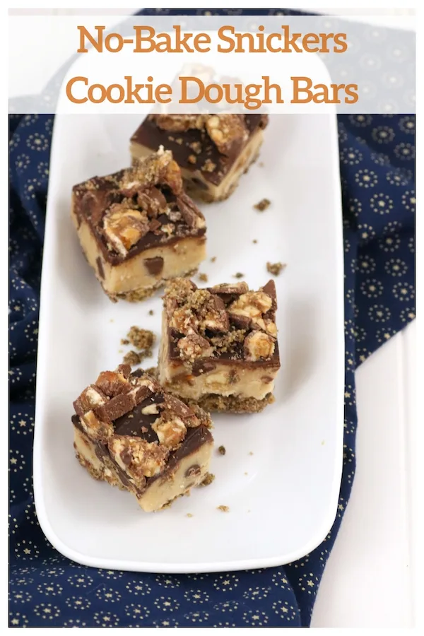 No-Bake Snickers Cookie Dough Bars Recipe