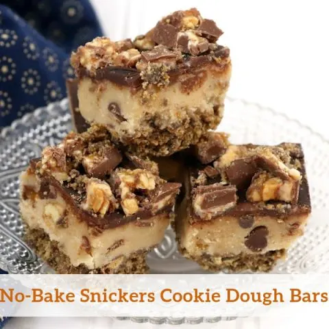 No-Bake Snickers Cookie Dough Bars Recipe