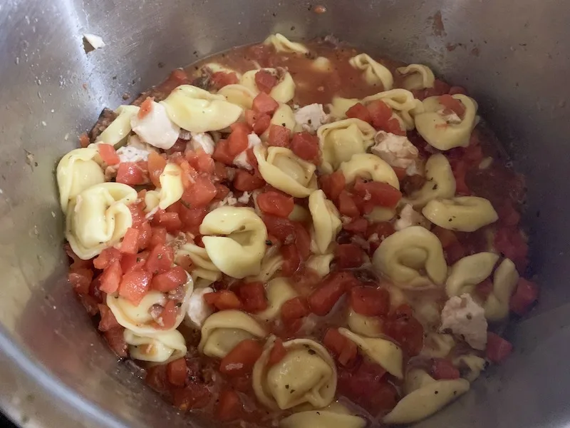 Pressure Cooker Tomato Chicken Tortellini Recipe From Val's Kitchen