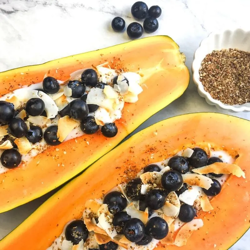 Stuffed Papaya Breakfast Bowls Recipe