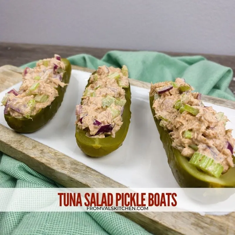 Tuna Salad Pickle Boats Recipe From Val's Kitchen