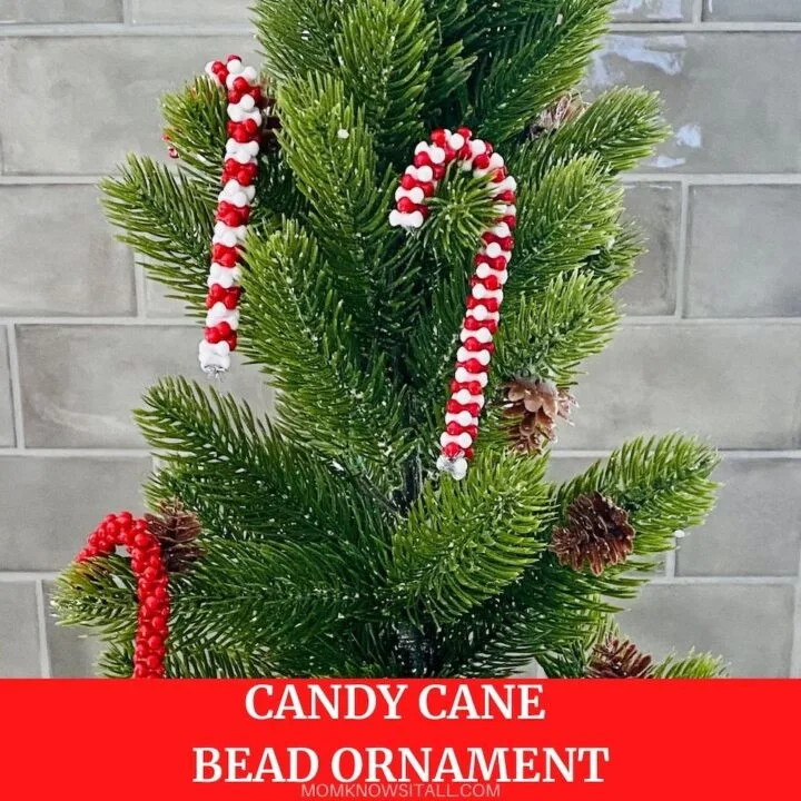 Candy Cane Bead Ornament
