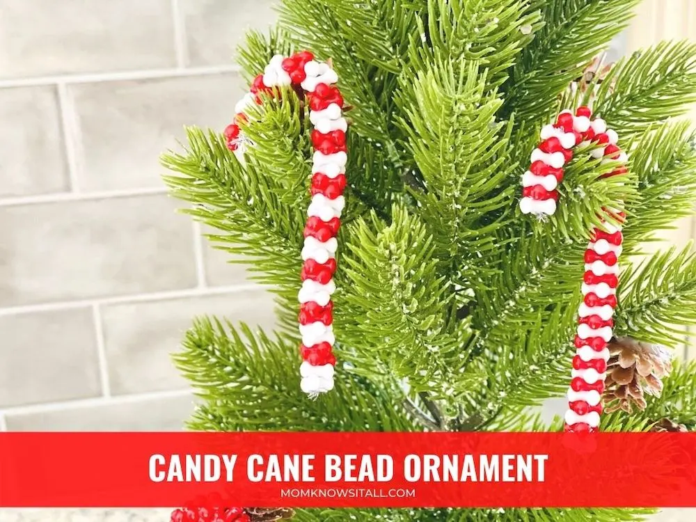 Candy Cane Bead Ornament