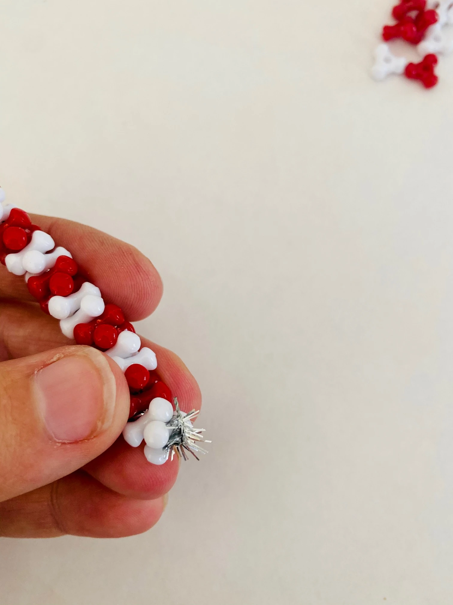 Candy Cane Bead Ornament