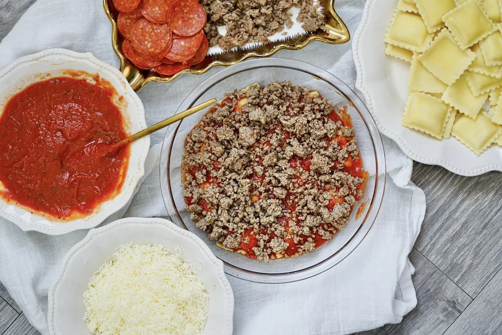 Pepperoni Pizza Ravioli Casserole Recipe