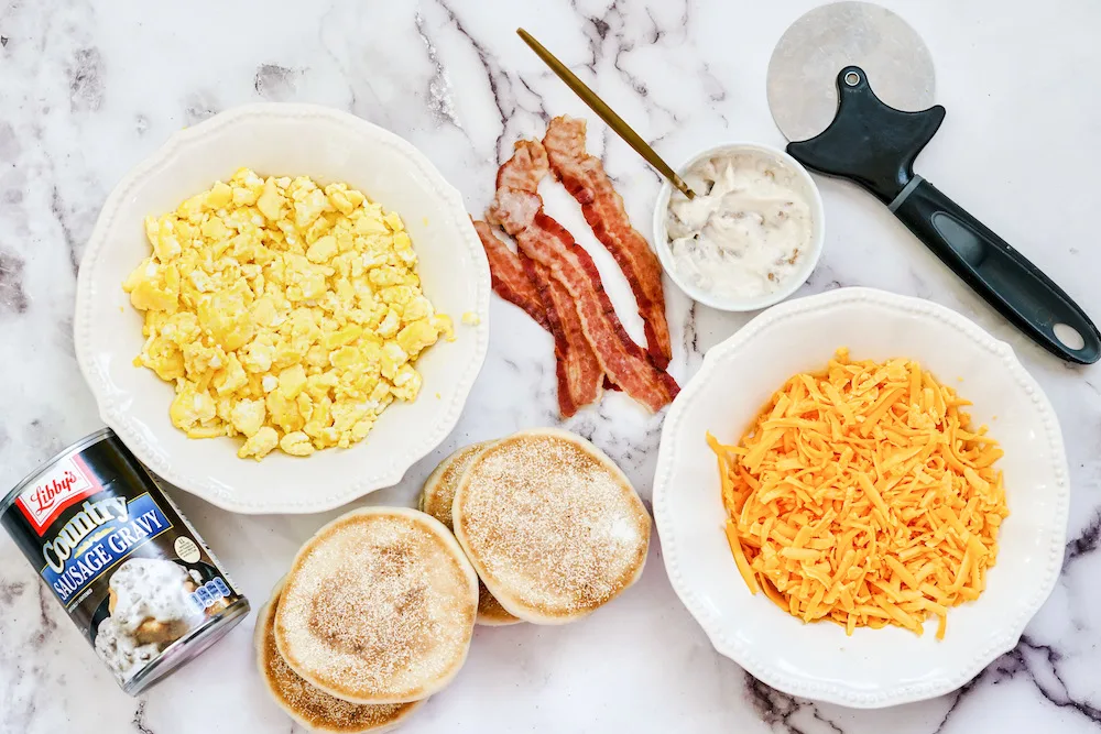 Air Fryer English Muffin Breakfast Pizza recipe