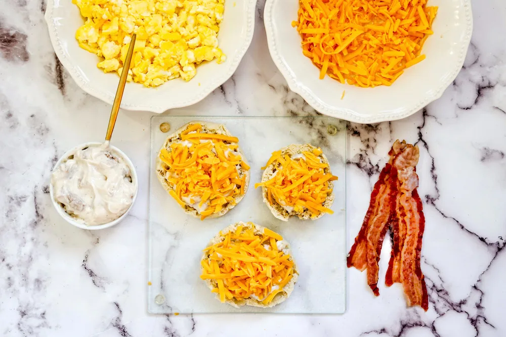 Air Fryer English Muffin Breakfast Pizza recipe