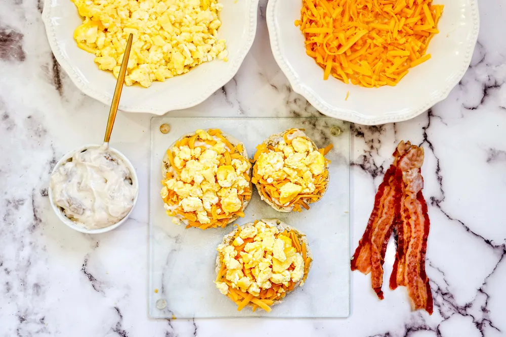 Air Fryer English Muffin Breakfast Pizza recipe