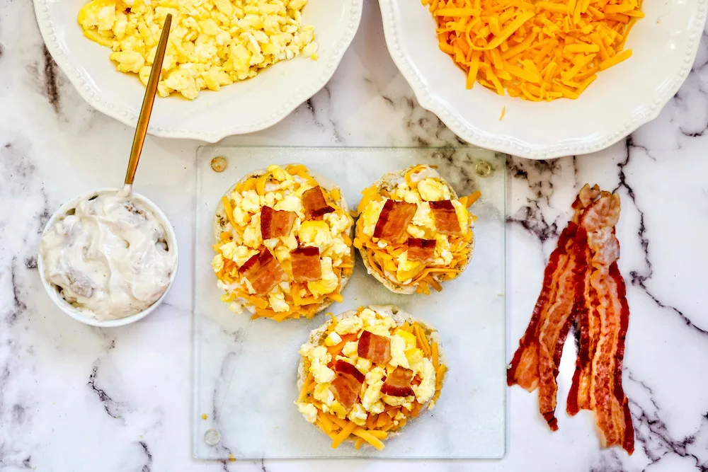 Air Fryer English Muffin Breakfast Pizza recipe