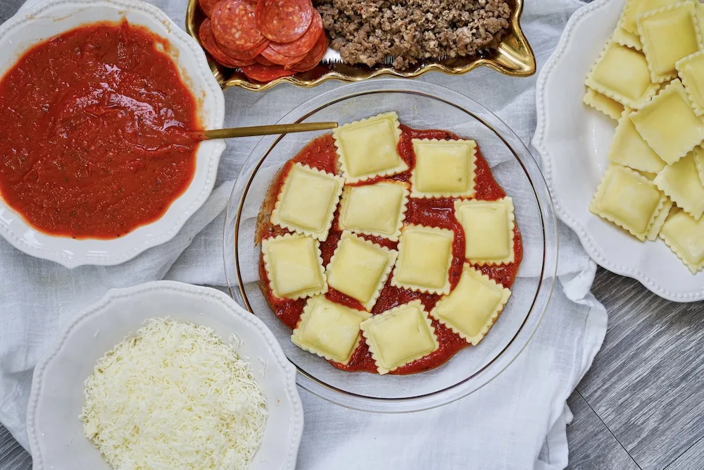 Pepperoni Pizza Ravioli Casserole Recipe